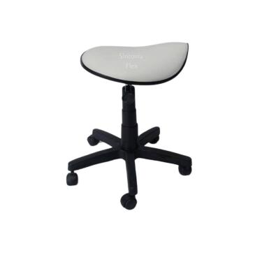 Imagem de Cadeira sela estetica sem encosto - regulagem de altura - base com rodízio corano branco