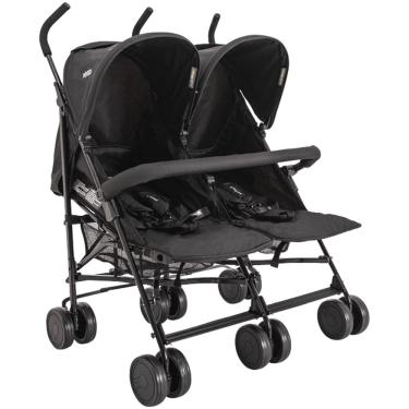 Imagem de Carrinho de Bebe para Gemeos Kiddo Youme II Guarda Chuva Preto