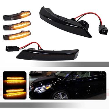 Imagem de Tonsya Para Chrysler Town & Country 2008-2016, Dodge Grand Caravan 2008-2018, Volkswagen Routan 2008-2014 para-choque dianteiro sequencial LED espelho lateral luzes de seta lente fumê