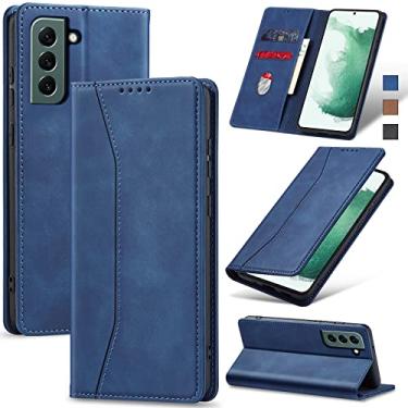Imagem de Jasonyu Flip Carteira Capa para Samsung S22 5G,Capinha Folio Magnética de Couro com Suporte para Cartão,Suporte para Chute - Protetora Durável de TPU à Prova de Choque para Telefone,Azul