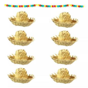 Imagem de 30 Chapeuzinho Miniatura Mini Chapéu Palha Festa Junina