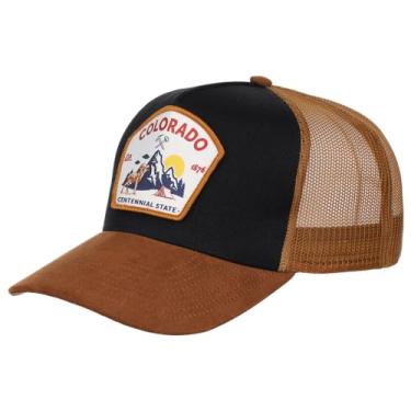 Imagem de Local Crowns Boné Colorado State, boné snapback para homens e mulheres, chapéu com bandeira do Colorado, Preto Co/Marrom, Tamanho Único
