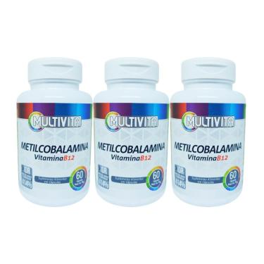 Imagem de 3x Vitamina B12 Metilcobalamina 414% 60 Cápsulas-Unissex