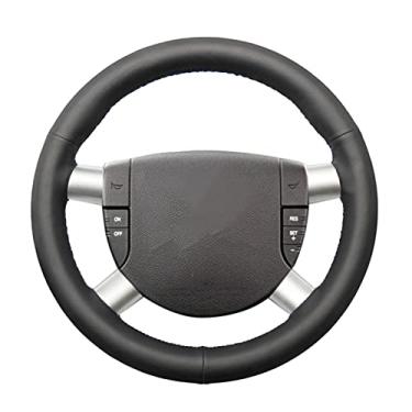 Imagem de Capa de volante de carro em couro preto e antiderrapante costurada à mão, adequada para Ford Mondeo 2001 a 2007 Galaxy 2000 2002 2003 a 2006