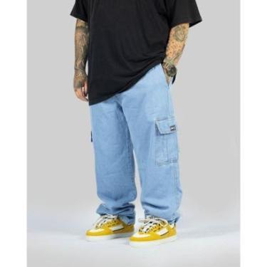 Imagem de Calça DR7 Street Cargo Jeans Baggy - Blue-Unissex