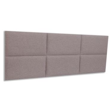 Imagem de Cabeceira Queen Estofada  Kit 6 Placas  Retangular - Linho Castor