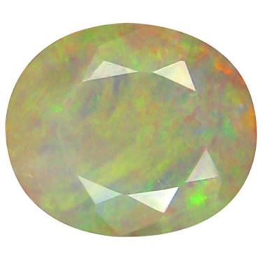 Imagem de Corte oval de qualidade de pedra preciosa de grau AAA+ 3,28 ct (12 x 10 mm) opala arco-íris não aquecida genuína e extraída da pedra preciosa solta da Terra