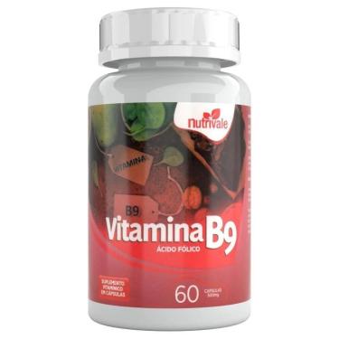 Imagem de 2x Vitamina B9 Ácido Fólico 60 Cápsulas 500mg - Nutrivale-Unissex