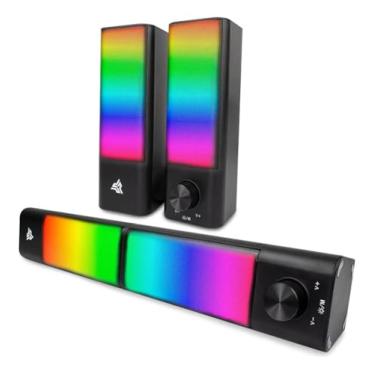 Imagem de Caixa de Som Bluetooth Soundbar Gamer para PC e Notebook - 10W com LED RGB ®MaiXpro