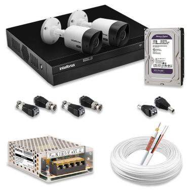 Imagem de Kit 2 Câmeras De Segurança Intelbras Full Hd 1080p Com Dvr Mhdx 1204 1080p Com Hd 1tb Purple