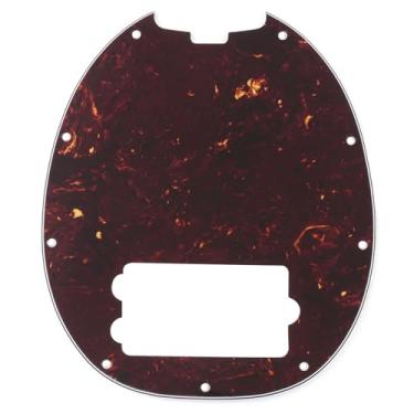 Imagem de Musiclily 9 Furos Escudo Baixo Pickguard para Musicman Stingray Bass 4 Cordas,4 Camadas Tortoise Shell