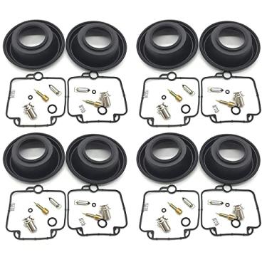 Imagem de 2 conjuntos de kit de reparo de carburador de carburador assento de agulha de junta de diafragma para Suzuki GS500E 1994-2000 GS 500 E peças de reconstrução de borracha (4 conjuntos)