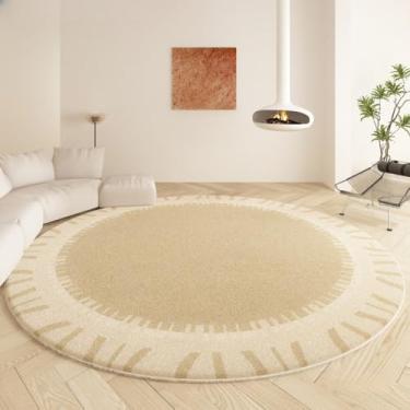 Imagem de Tapete redondo para mesa de café, lavável, resistente à sujeira, sala de estar, vestiário, decoração macia, 1, diâmetro 200cm