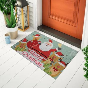 Imagem de Tapete Capacho Divertido e Criativo Decorativo Para Porta Tema Natal - Papai Noel Musical Ca284