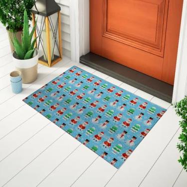 Imagem de Tapete Capacho Para Porta Divertido e Criativo Estampado Tema Natal - Arvore Natalina Ca297