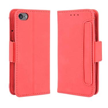 Imagem de Capa com compartimento para cartão para iPod Touch 5, capa flip de couro para iPod Touch 5, capa magnética retrô para celular, capa carteira com compartimentos para cartões