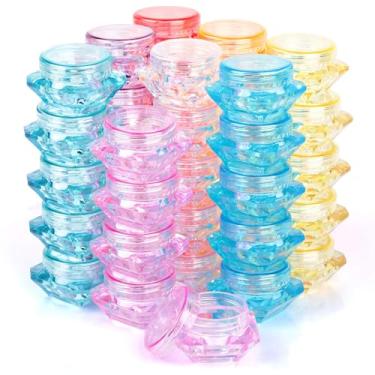 Imagem de HNYYZL 3 gramas de recipientes para cosméticos, recipiente vazio de plástico para viagem, para sombras, unhas em pó, joias, brincos, loção, amostra de creme, armazenamento de maquiagem (8 cores, 3 ml)