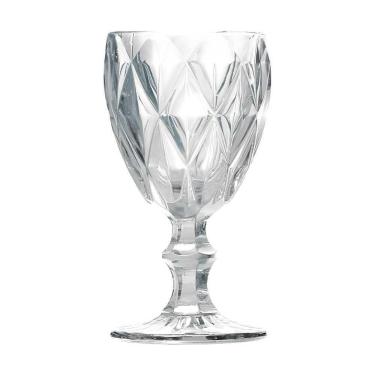 Imagem de Taça De Vidro Para água Diamante Transparente Emcasatem 340ml