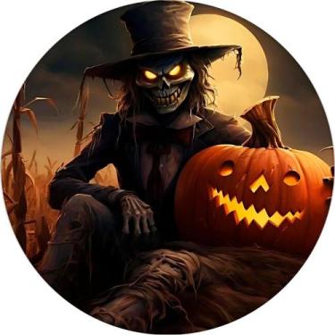 Imagem de Decoração Festa Halloween Painel Redondo Sublimado de Terror Tema Cave