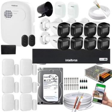 Imagem de Kit ctfv 8 Câmeras 1130B Dvr 3008-C Intelbras + kit Alarme+ivp 2000+xa
