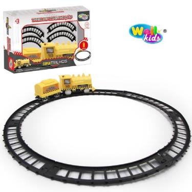 Imagem de Trem Locomotiva de Construção com Trilho brinquedo 8 pçs - Filó Modas,