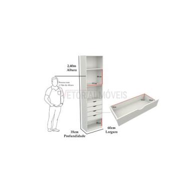 Imagem de Armário closet Mirela M50 (loja, quarto, gaveteiro) - VETORIAL MÓVEIS