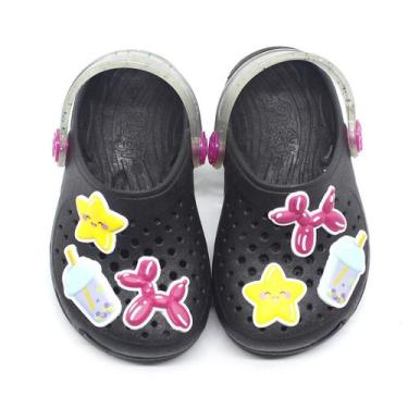 Imagem de Babuche Plugt Ventor Baby Patches Estrela Gliter Preto 204.077, Preto,