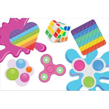 Imagem de Painel de Lona Pop It Coleção de Brinquedos - Fabrika de Festa, 200x15