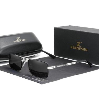 Imagem de Óculos polarizados, aço inoxidável, Frame Retângulo Design - Kingseven