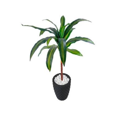 Imagem de Dracena Planta Artificial Muda Variegata Vaso Decorção - Flor de Menti