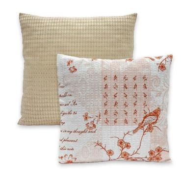 Imagem de Kit 2 Capas de Almofadas PIQUET Favinho Lisa e Estampada 40x40 C/ Zípe