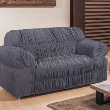Imagem de jogo de capa de sofa 2 e 3 lugares c/ elasticos malha gel Marrom - THE