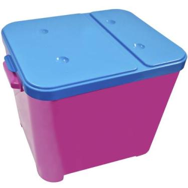 Imagem de Container Furacão Pet Rosa Com Tampa Azul 15Kg