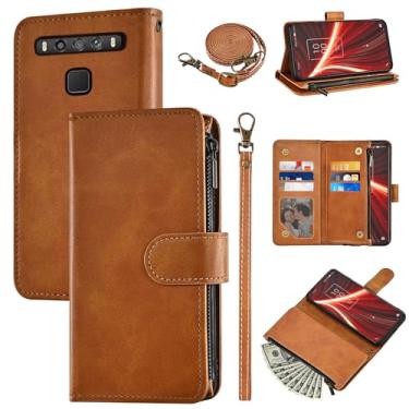 Imagem de Furiet Capa carteira para TCL 10 5G UW Verizon com alça de pulso e alça de ombro flip elegante 6+ porta-cartões suporte bolso dinheiro acessórios celular capa para celular para TCL105GUW TLC 105GUW G5