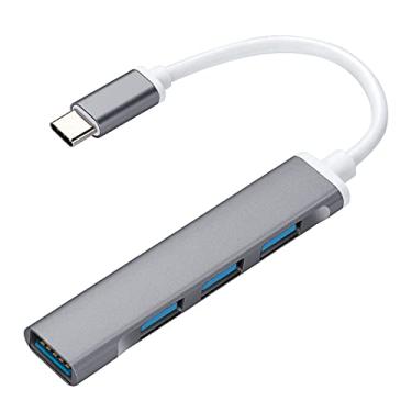 Imagem de JacobsParts Divisor de hub USB-C tipo C para USB 3.0 com 4 portas para MacBook Pro/Air, iPad, PC, Chromebook, telefone