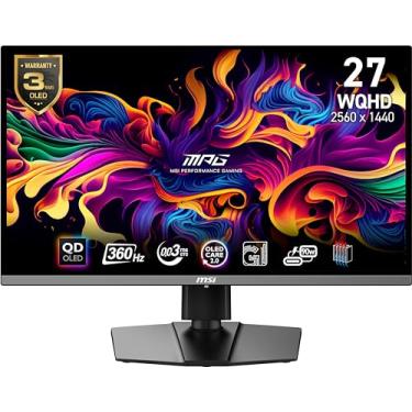 Imagem de MSI MPG 271QRX QD-OLED, monitor de jogos OLED 27, 2560 x 1440 (QHD), tempo de resposta OLED 0,03ms, 360Hz, preto verdadeiro HDR 400, HDMI, porta DP, USB tipo C, inclinação, altura