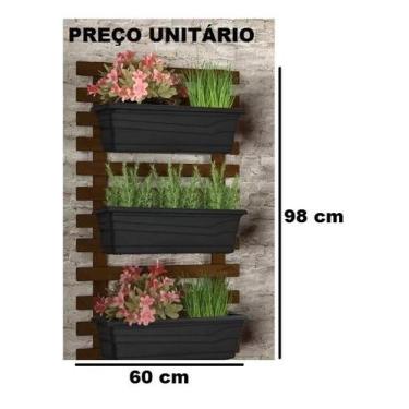 Imagem de Horta Suspensa com 3 Vasos Plásticos - Móveis Shopping, Mogno