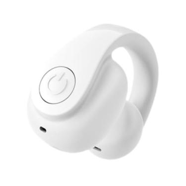 Imagem de BaotyJie Fone de ouvido de ouvido aberto com clipe, fone de ouvido com clipe de orelha, fone de ouvido profissional com cancelamento de ruído para treino, Branco