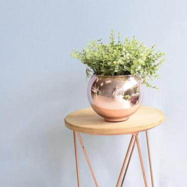 Imagem de Arranjo de Folhagem Artificial no Vaso Pequeno Rose Gold - FORMOSINHA