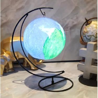 Imagem de Luminaria Pendente Planeta Galaxia Universo 3d Abajur Usb Com Controle RGB Colorido Azul