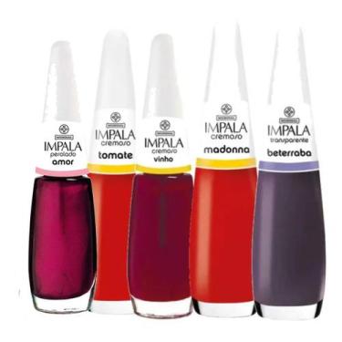 Imagem de Kit Esmalte Impala 5 Cores Vermelhas