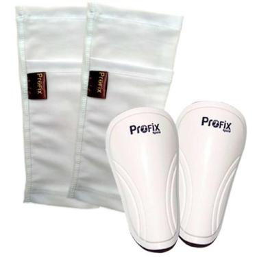 Imagem de Kit Caneleira Adulto Branca e Porta Caneleira Branca Profix - Profix S