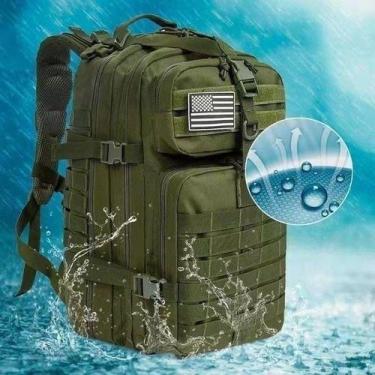 Imagem de Mochila Tatica Camping Militar 50 Litros C/ Bandeira Pronta! - Tem Tud
