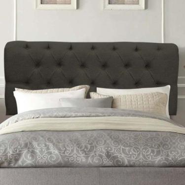 Imagem de Painel Estofada Paris 195cm King Size Para Cama Box Quarto Linho Marro