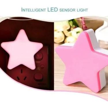Imagem de Luz Led Noturna De Quarto Infantil Bebê Estrela De Tomada - Fix, Rosa
