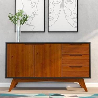 Imagem de Balcão Escritório 2 Portas 3 Gavetas Club Madeira Maciça - Artemobili