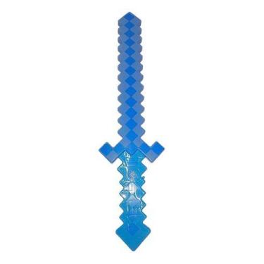 Imagem de Espada Pixel Do Minecraft C/ Som E Luz - Romã Atacado, Azul