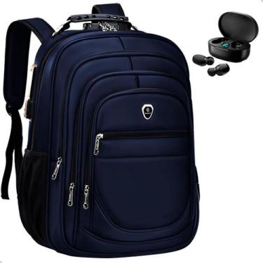 Imagem de Kit Mochila Grande Executiva Espaço Notebook + Fone de Ouvido Bluetoot