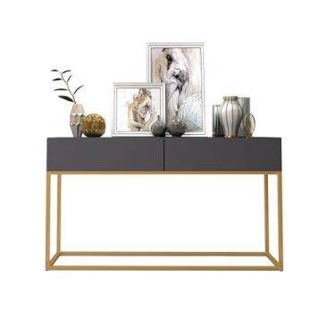 Imagem de aparador balcao buffet 2 gaveta espaçosas para hall entrada 110cm adeg