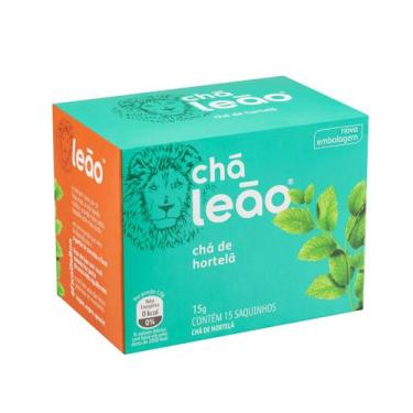 Imagem de Chá Leão De Hortelã Com 15 Saquinhos, Bebida Quente Fria Suco Sumo Dri